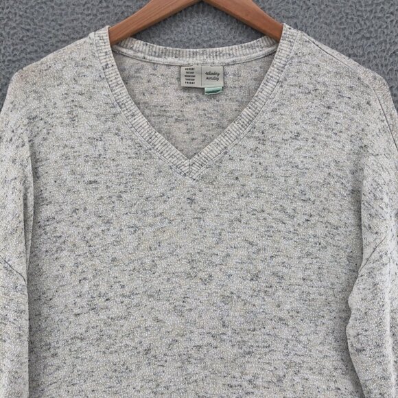 Saturday Sunday Anthropologie Sweater Womens Small Gray Pullover V Neck Lounge - Picture 2 of 9
